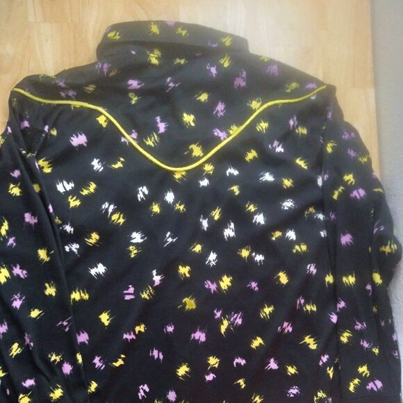 Vintage Brush Strokes Polyester Western Disco Shirt - Picture 4 of 6